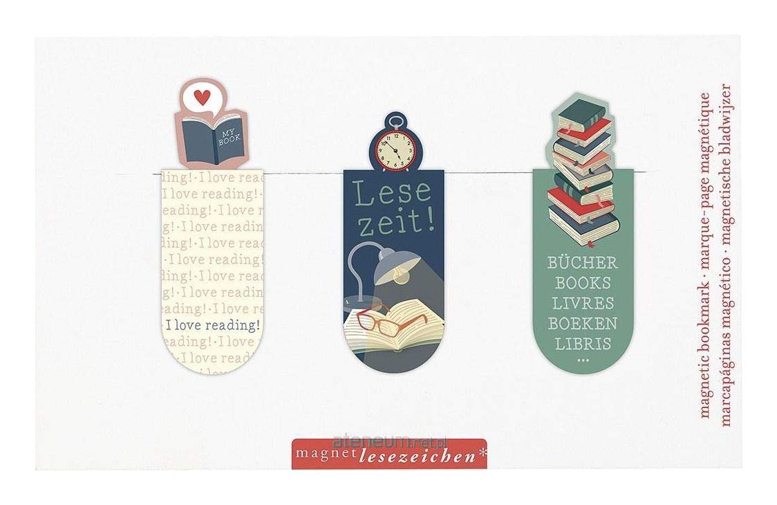 moses. 31130 Magnetic Bookmark Reading Time Set of 3 Magnetic Bookmarks Charming Illustrated, Colourful, 5.5cm x 2.1cm