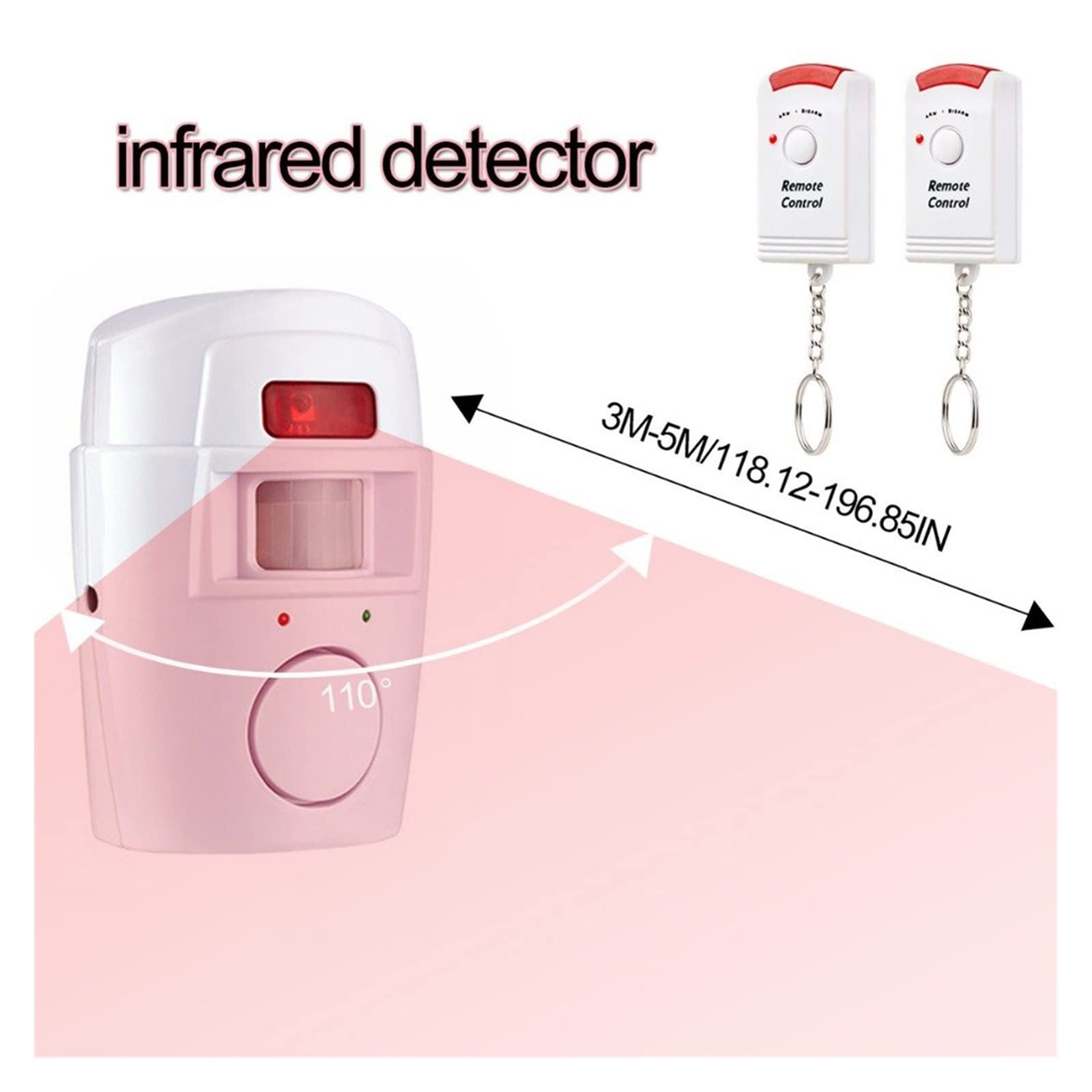 Alarma de detección de Movimiento Control Remoto Infrarrojo Inalámbrico Puerta Ventana Alarma de hogar Sensor de Alarma de Movimiento inalámbrico Alarma de Control Remoto