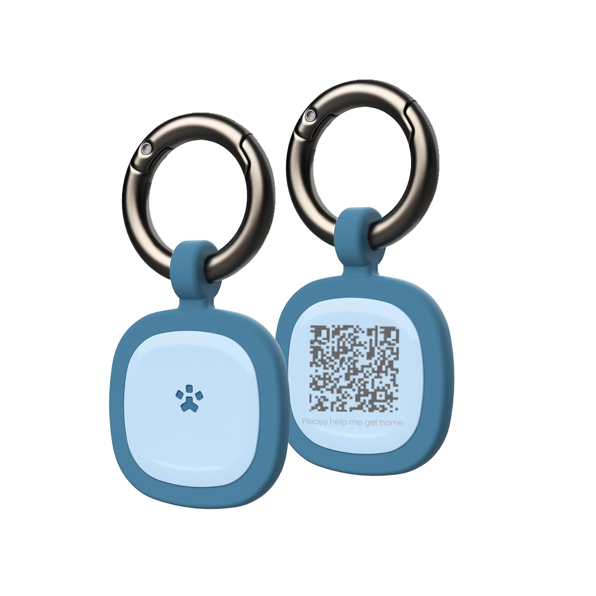 TERRIFI 2Pcs QR Code Dag ID Tags, Silent Silicone Cat Tags, Dog Tags Personalized, Modifiable Online Profile, Free Pet Page, Instant Location Alert via Email, Blue