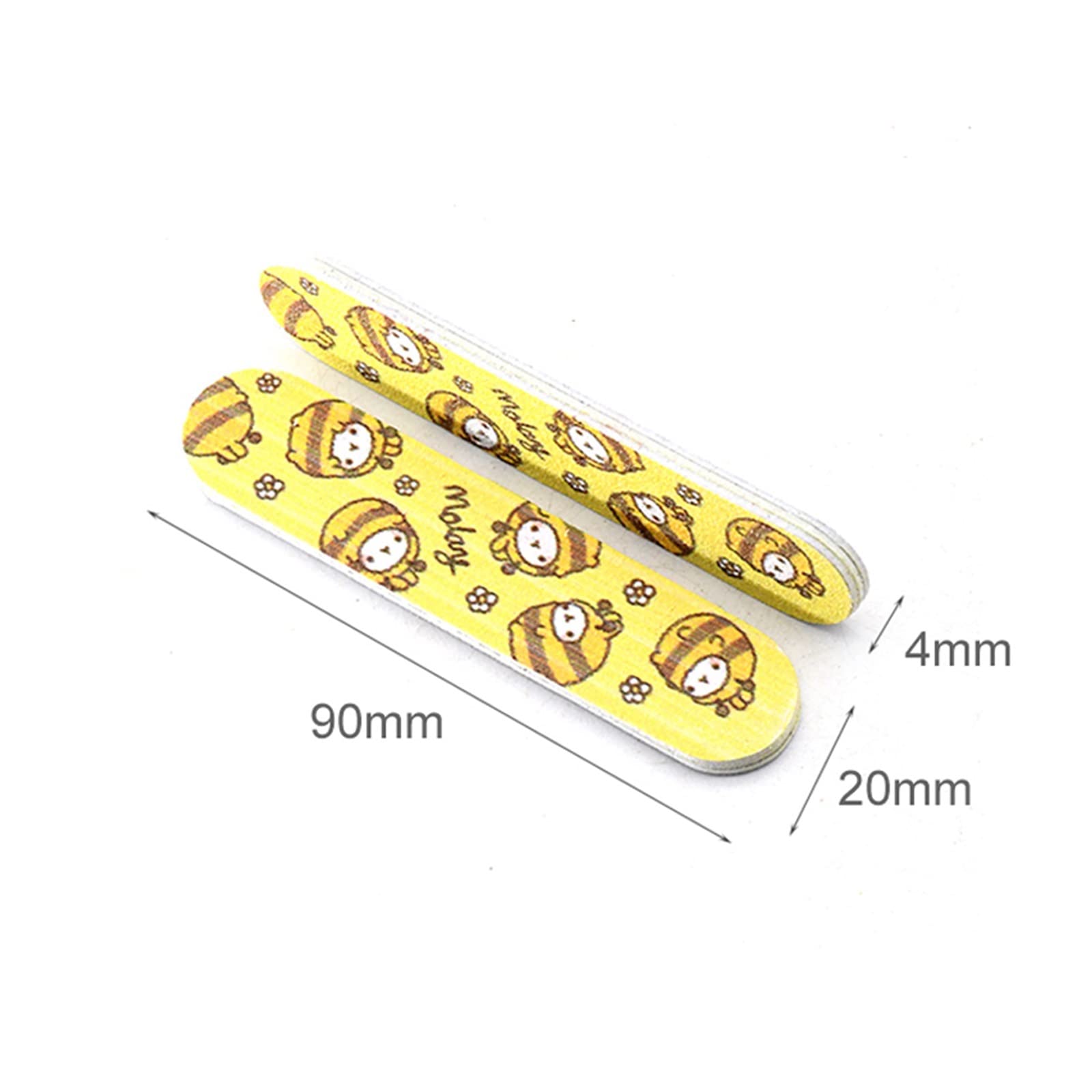 TRUSTTWO 100/200/300Pcs Levigatura Unghie Fille Carta Vetrata Forte di Spessore Cartone Stampato Mini Dritto Lima for Unghie Fit for Unghie Manicure Accessori The Mix-100pcs