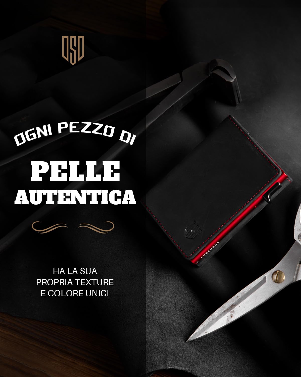 DODENSHA MagSnap Portafoglio da uomo sottile con scomparto per monete, portafogli da uomo per 10 carte di credito, chiusura magnetica, portamonete, protezione RFID (Nero/Rosso)