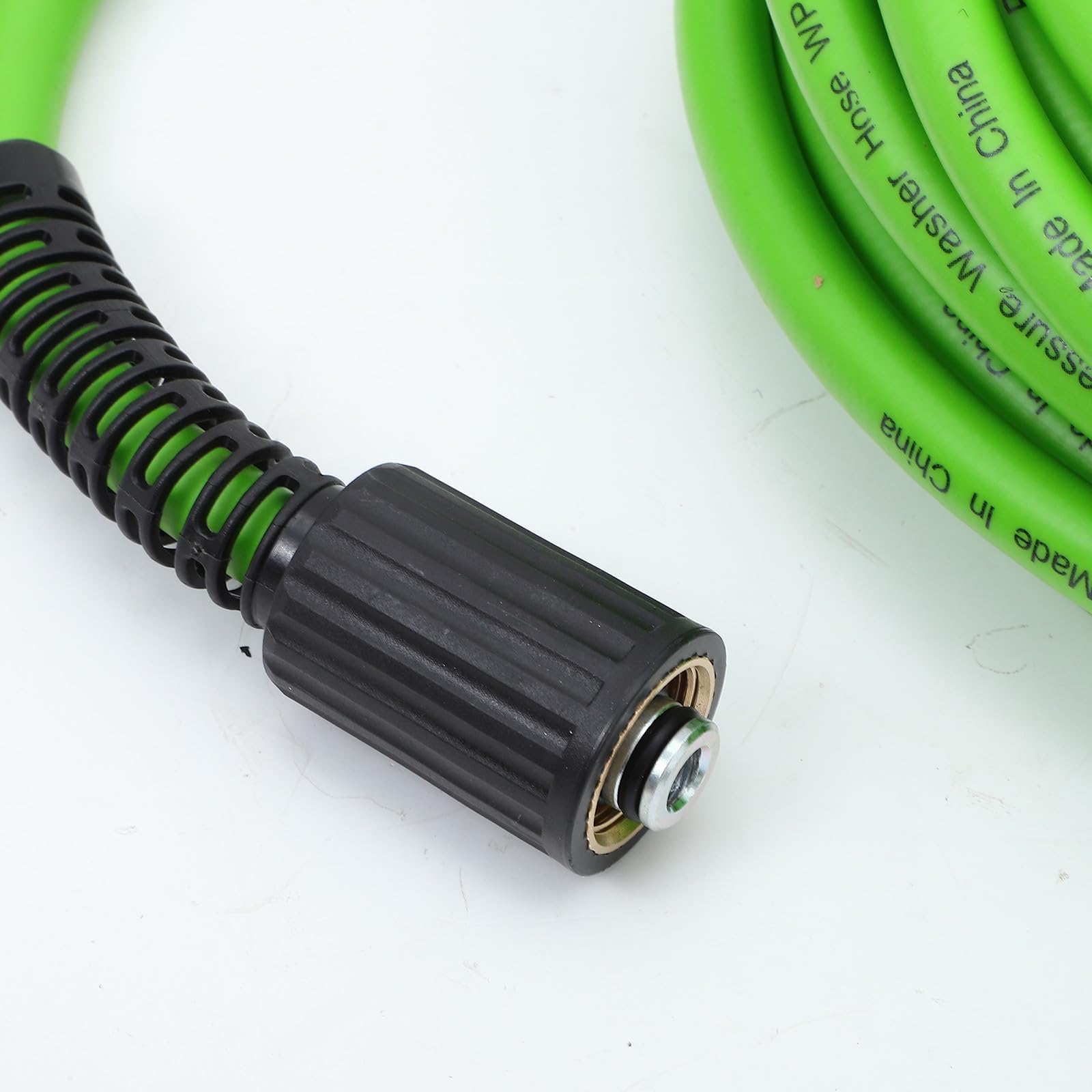 Tubo di Prolunga 15 M per Idropulitrice ad Alta Pressione | Pvc e Lega di Zinco, Tubo Flessibile Verde Chiaro, Attacco 14, 15mm Interno e 22mm Esterno