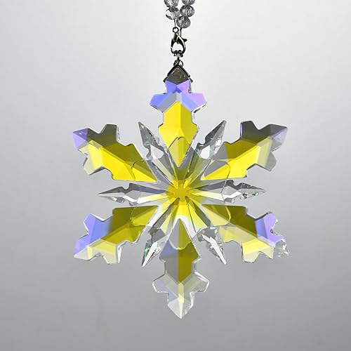 Miniatura 10 de Adorno de cristal navideño 2022, copos de nieve del año, decoraciones colgantes (transparente 2022)