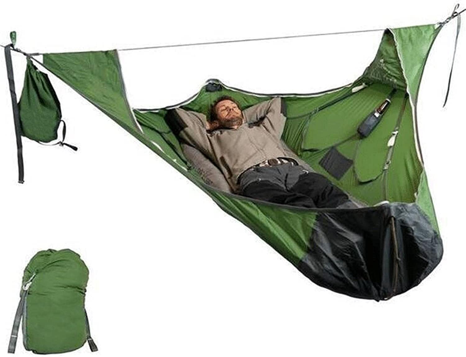TTANPSON Hamaca Flat Sleep Hammmock Tent Suspension Kit Outdoor Camping Hammock High Strength Hunting Sleeping Swing Accessories Sports & Outdoors