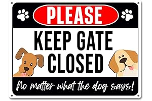 Dog Signs: Keep Gate Closed Sign - Dogs - 11 x 9...