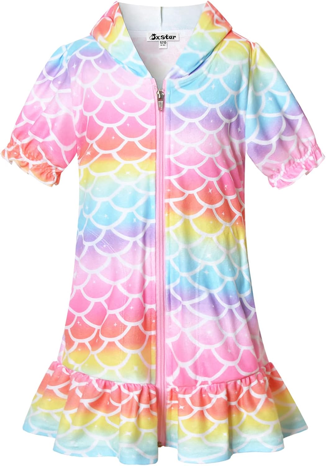 Jxstar Girls Swim Cover Up Terry Swimsuit Coverup Beach Pool Kids Zip Up Robe: Clothing, Shoes & Jewelry