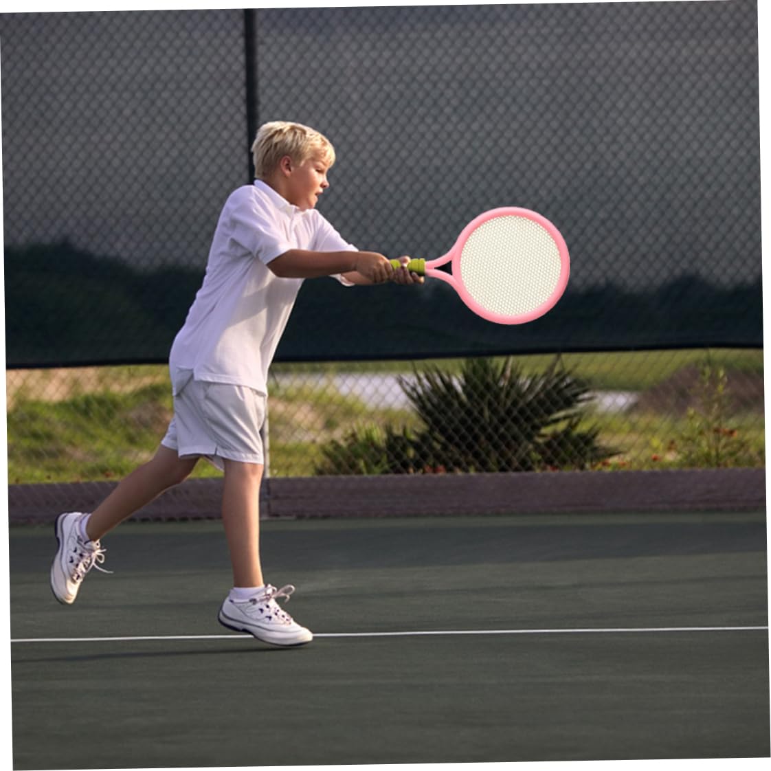 Set di Racchette da Tennis per Bambini, Racchetta da Badminton in plastica per Bambini con Palla, Giocattolo per Giochi Sportivi all'aperto per
