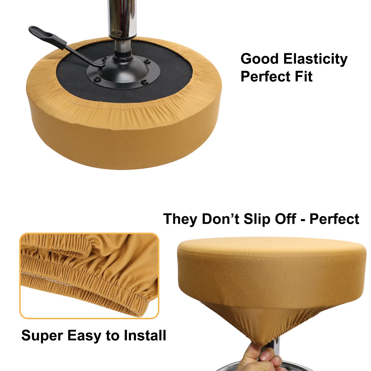 Copri Sgabello Elastico 30-40cm Lavabile - Morbido, Colorato, Per Sgabelli Rotondi E Quadrati - Foto 9