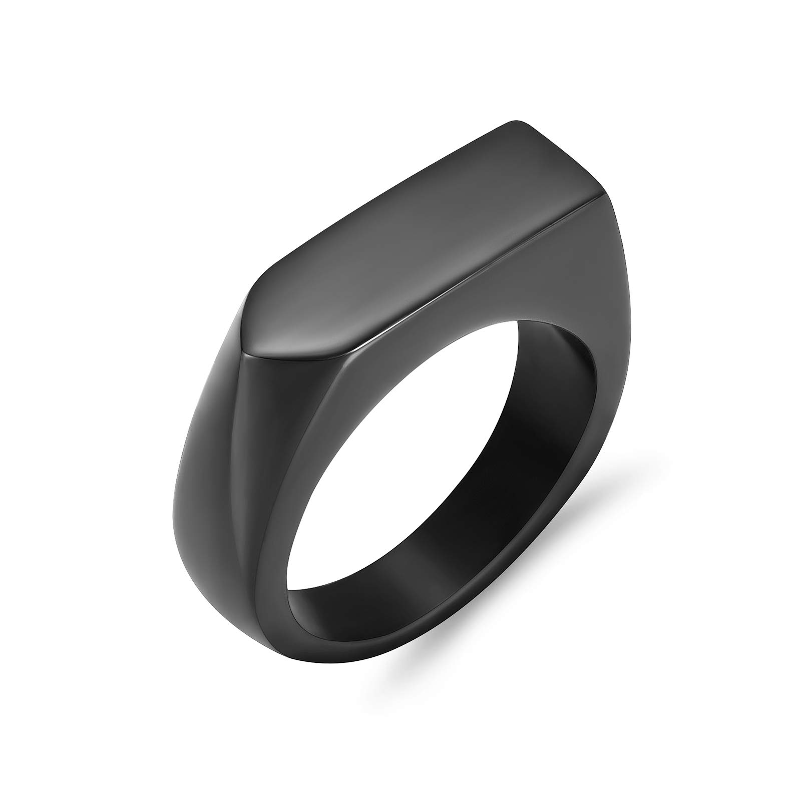 Cremation Jewelry for Ashes Geometry Simple Style Memorial Urn Ring Ashes Holder with Fill Kit Keepsake Cremation Ring for Men(Black 7)