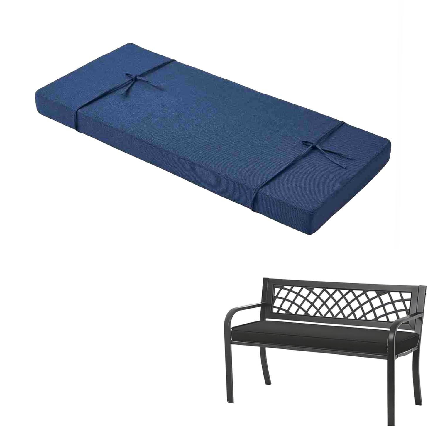 Coussin de banc pour terrasse et fenêtre rectangulaire bleu