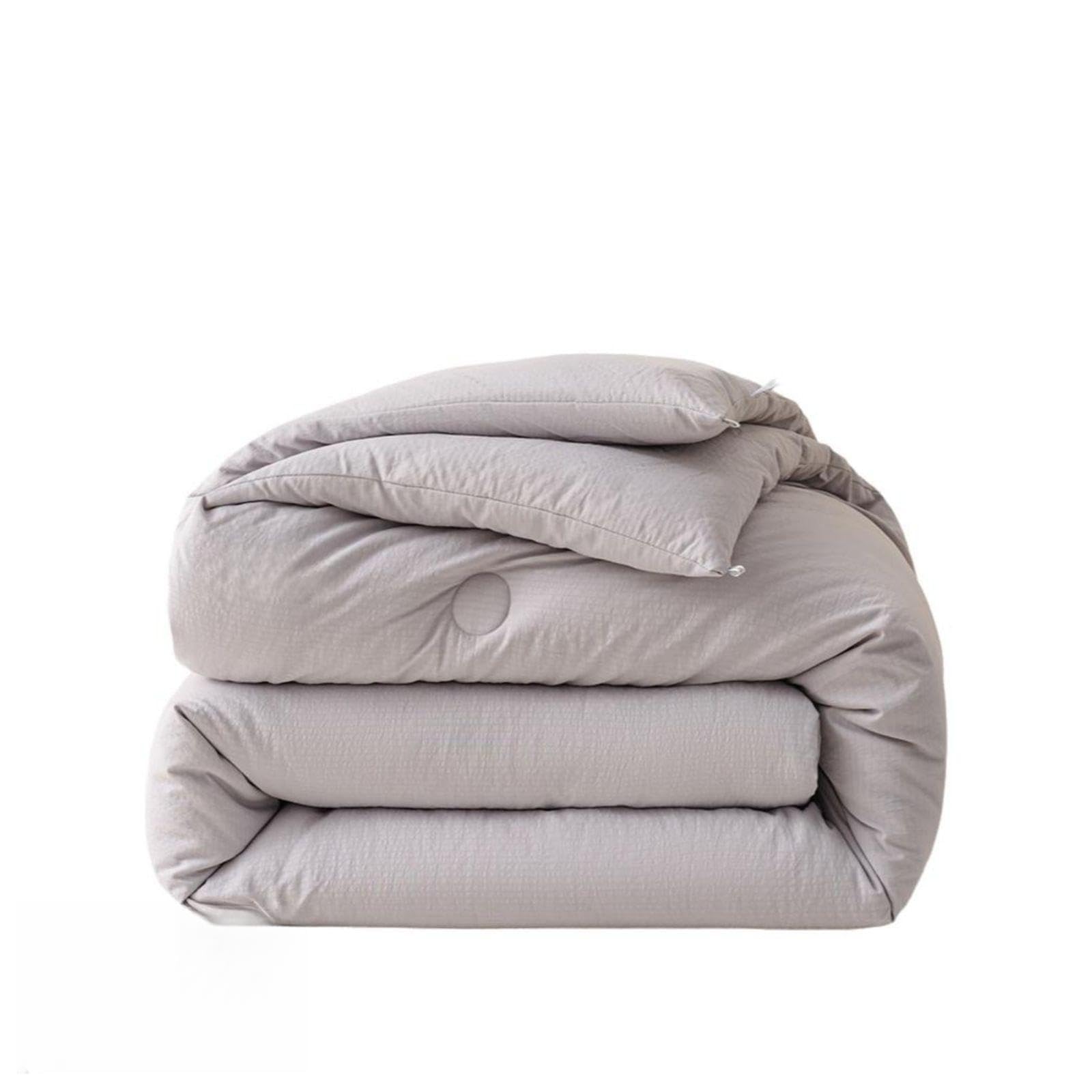 Soy Fiber Comforter, Lightweight, Breathable, All-Season Quilt, 150x200cm Grey 220x240cm-picture-15