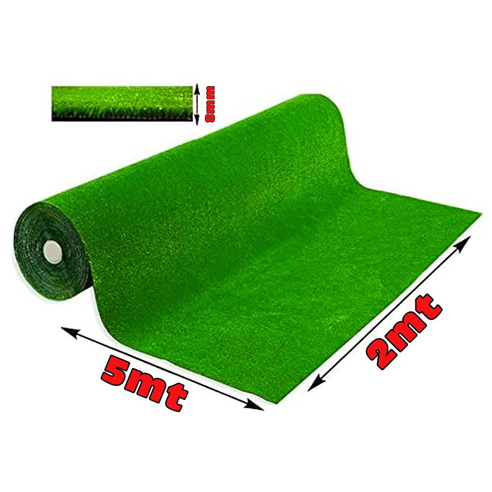 Prato sintetico, (spessore 8 mm) erba finta artificiale calpestabile di alta qualità, manto erboso stabilità ai raggi UV, auto drenante e atossico in polipropilene Prato 100% made italy 2x 5 metri