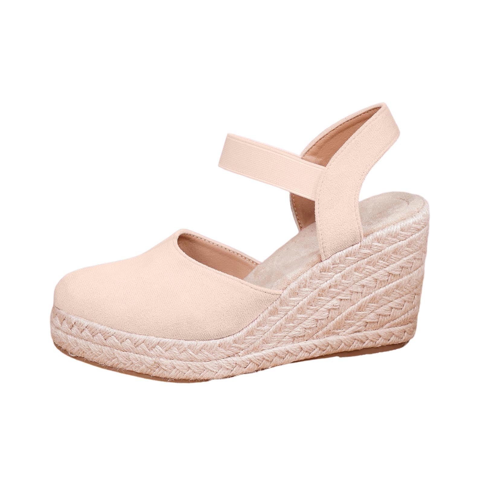 Espadrilles compensées fermées à plateforme et finitions soignées