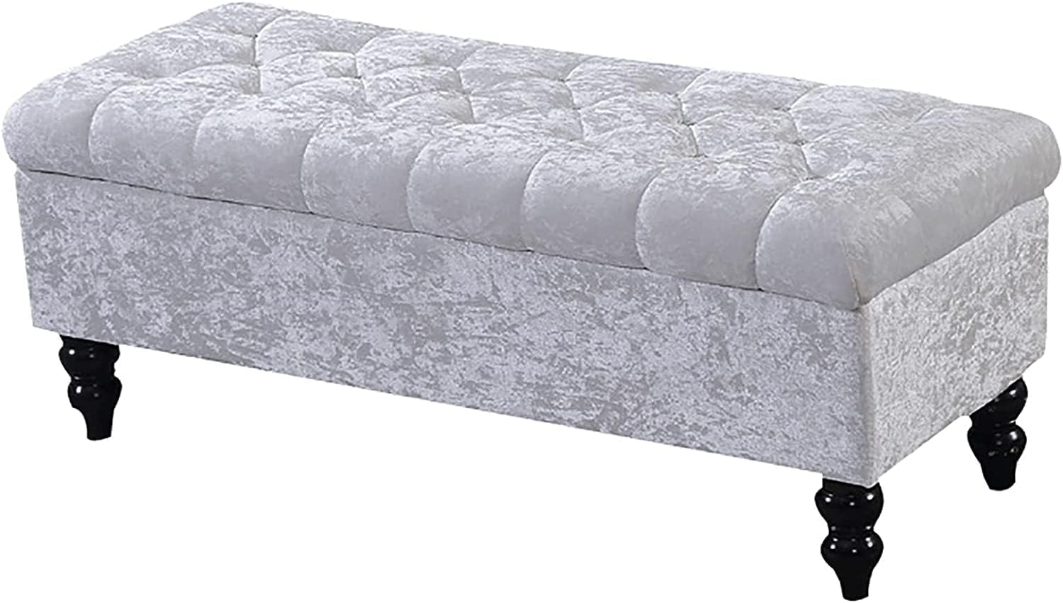 Banco de Almacenamiento tapizado en Terciopelo, otomana Rectangular de Felpa con Patas de Madera, baúl Acolchado con Tapa, Banco de Zapatos, Taburete para pies con Tapa elevable pa
