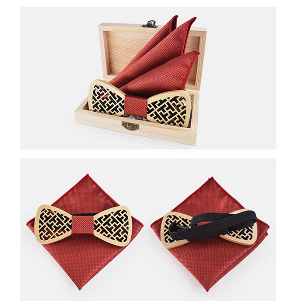 Nœud Papillon En Bois Creux Pour Homme - Taille 120x50mm, Sangle Réglable, Avec Coffret Cadeau | Pour Mariage, Fête, événement Chic