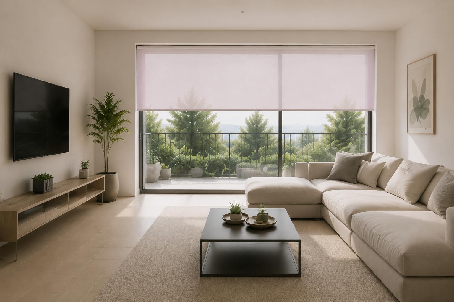 Estoralis Gove Tenda a Rullo Traslucida Liscia, Poliestere, Lilla, 170 x 230 cm