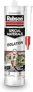 Rubson | Mastic Special Materials Isolation Transparent (cartouche de 280 ml) – Joint silicone pour isolation thermique et isolation phonique – Calfeutrement eau-air-froid-bruit