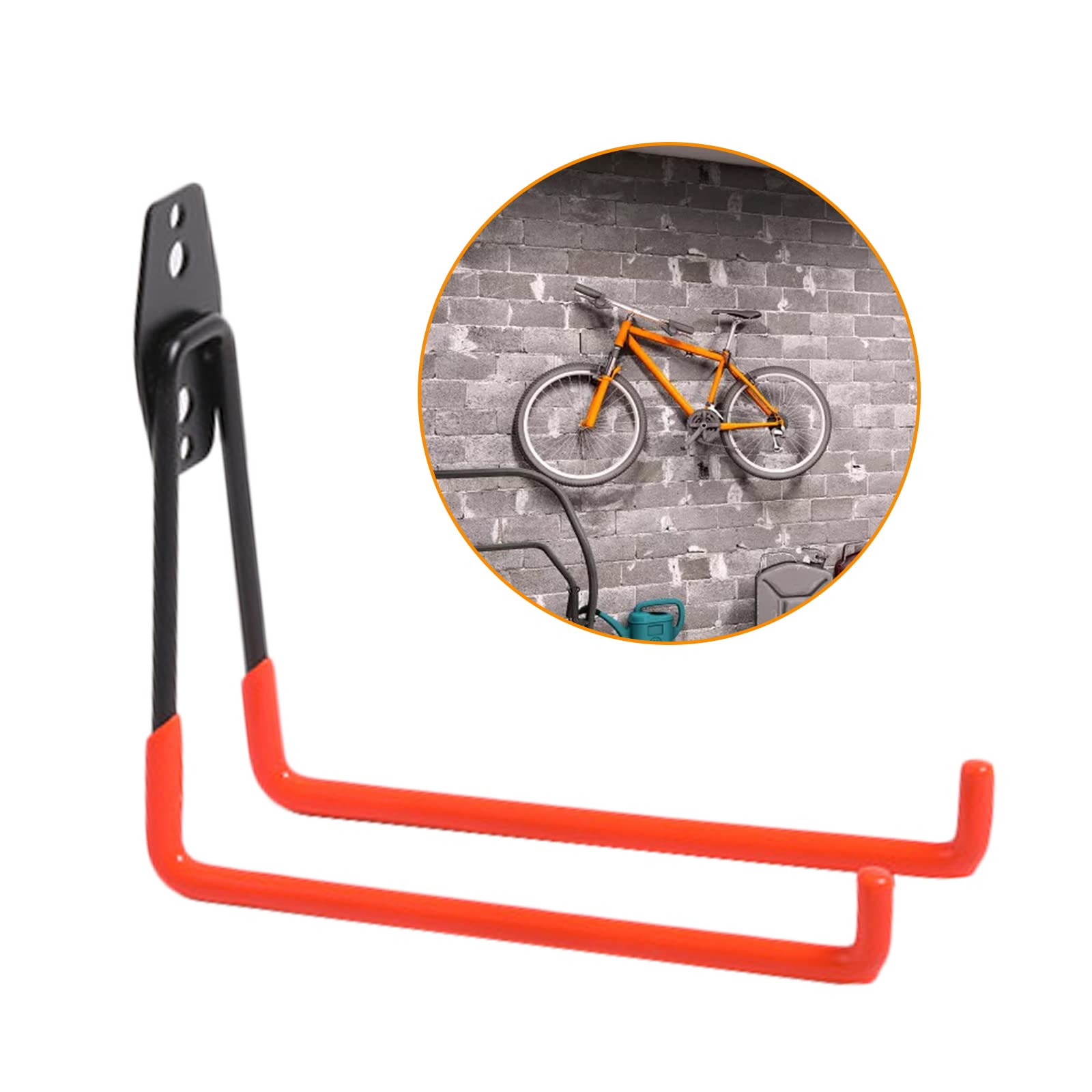 Carkio Heavy Duty Garage Hooks Wall Hooks - Maximize Your Garage Space, Anti-Slip Coating, Multi-Functional Organizer for Bikes, Ladders, and Garden Tools, Orange Large Square Hook
