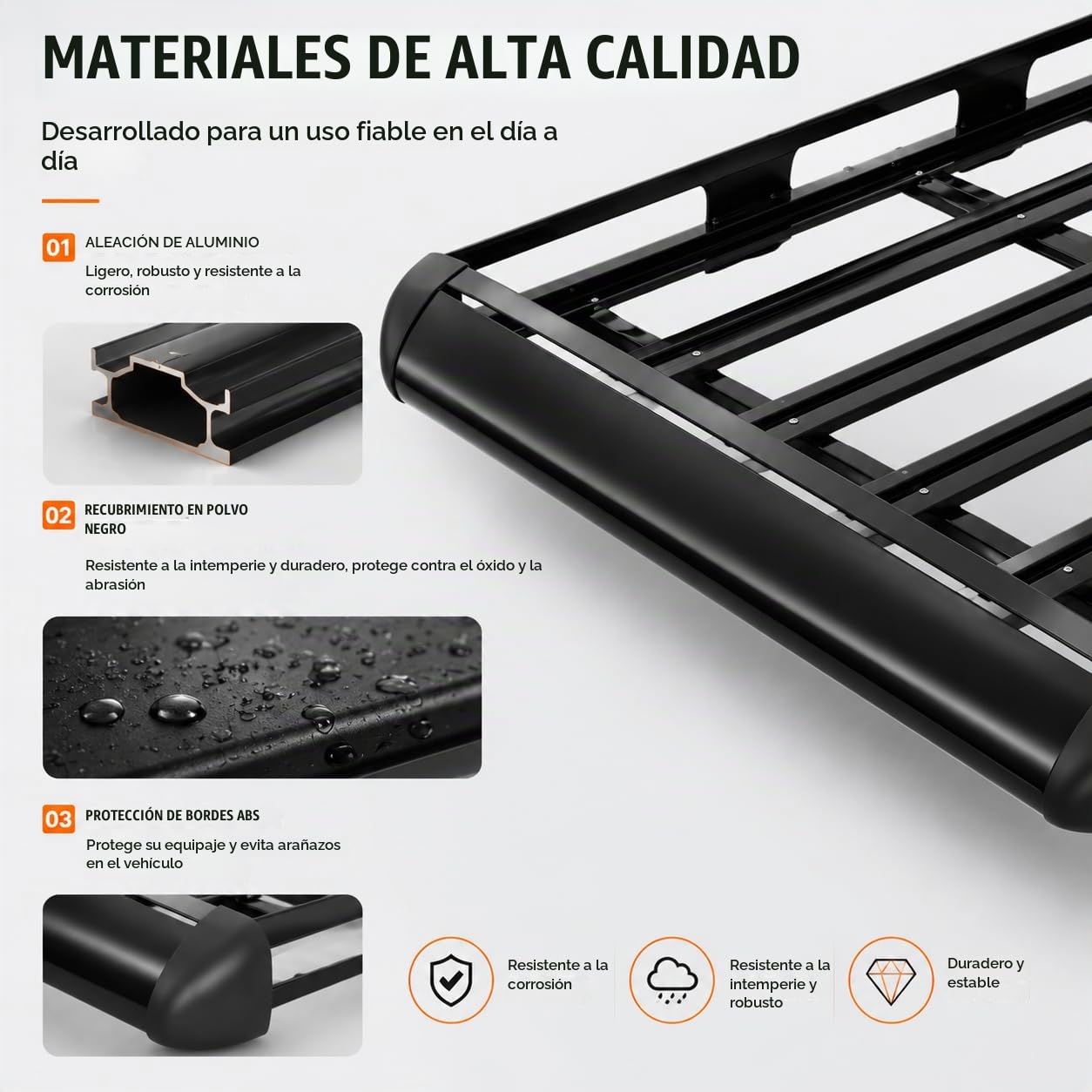 Portaequipajes de aluminio universal para techo 127x97cm, portaequipajes de doble piso con deflector de viento, portaequipajes en forma de canasta para SUV con capacidad de carga de 150kg