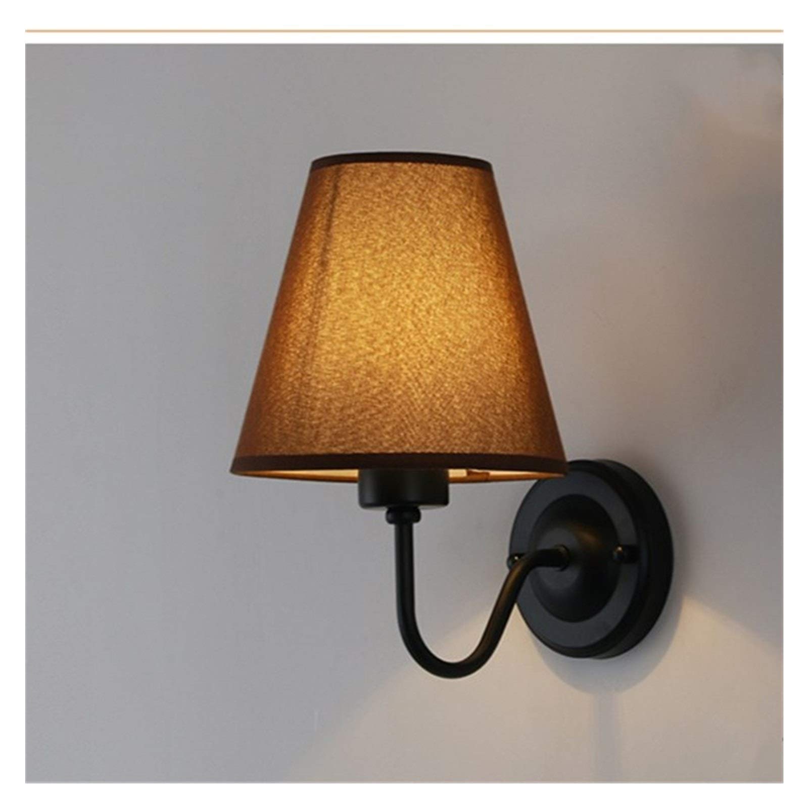 JYBNBBE Wall Sconces for Bedroom Lampshade Canvas Bedroom Bedside Lamp Chandelier Canvas Corridor E27,Brown