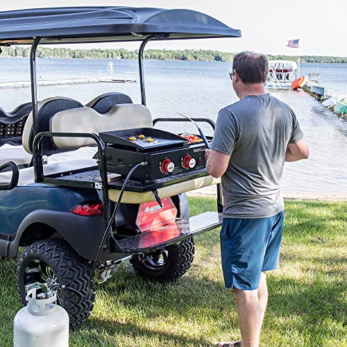 Royal Gourmet GD4002T 4-Burner Tailgater Grill & Griddle Combo, Portable Propane Gas Grill and Griddle, 2-in-1 Combo Design for Backyard or Outdoor BBQ Cooking, 40,000 BTU, Black - Image 4