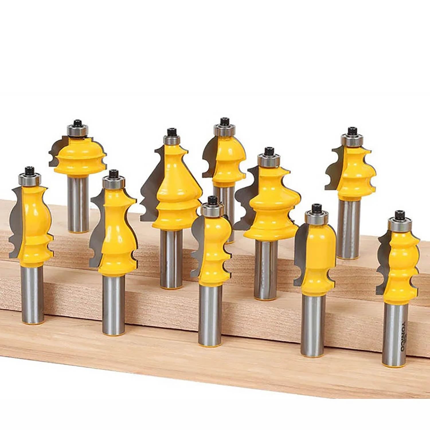 10 Stück 12 mm 12,7 mm Schaft Architekturform-Fräser-Set Gehäusebasis CNC-Linie Holzbearbeitungsfräser Planfräser(12mm diameter shaft)