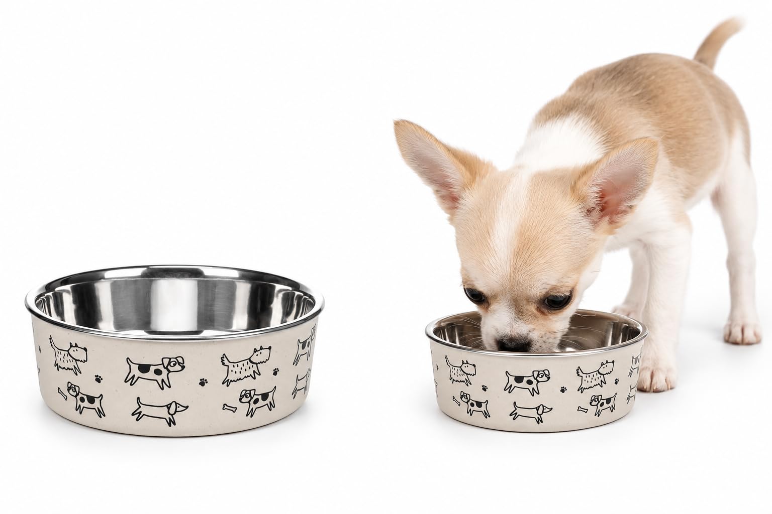 gamelle pour Chien — Petite gamelle Jappie Beige en INOX