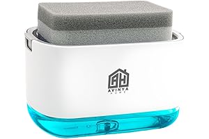 2 in 1 Dish Soap Dispenser with Sponge Holder (White)