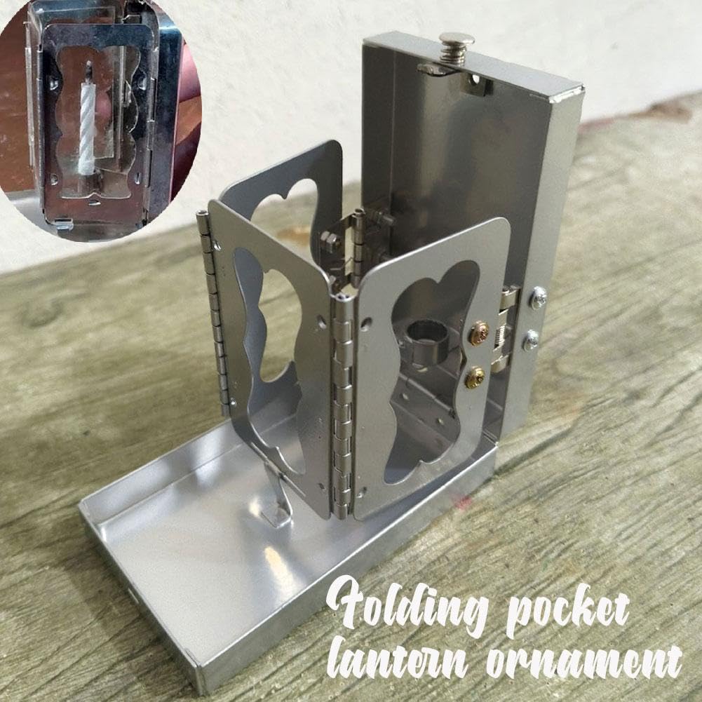 Lanterne à bougie de poche pliable, support de lampe portable d'extérieur pour camping, bougies décoratives lanternes de randonnée, voyage