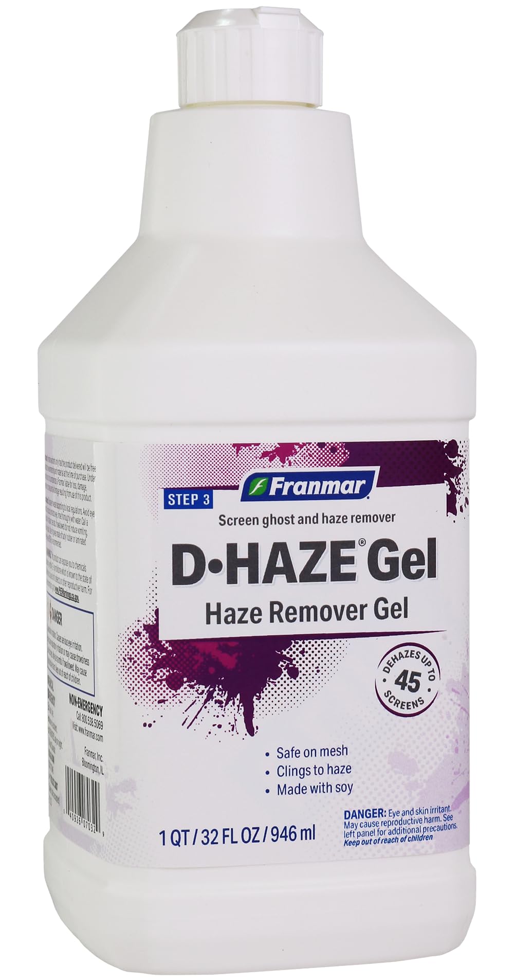 Screen Printing Haze Image Remover - Franmar Haze Remover Gel - DHaze Gel - (Quart) Silk Screen Cleaner/Stain Remover