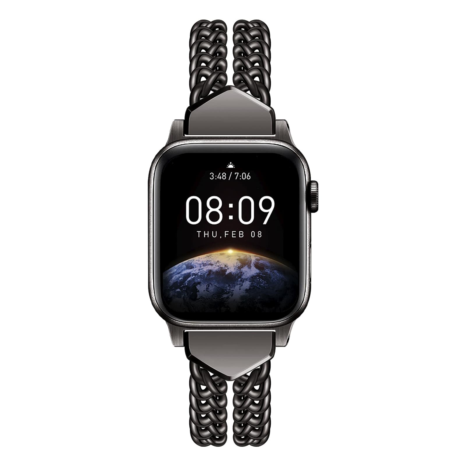 ALAMHI Compatible With Apple Watch Band 38mm 40mm 41mm 42mm 44mm 45mm 49mm, Gold Cowboy Chain Stainless Steel Metal Wristband Women Men Replacement for iWatch SE Series Ultra/9/8/7/6/5/4/3/2/1