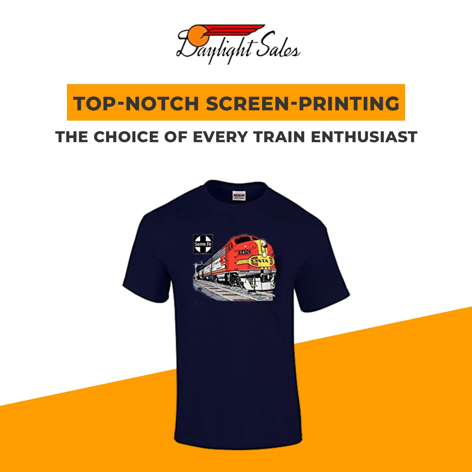 at&SF (Santa Fe) Super Chief at Night Authentic Railroad T-Shirt Kids Small (6-8) [119] Blue