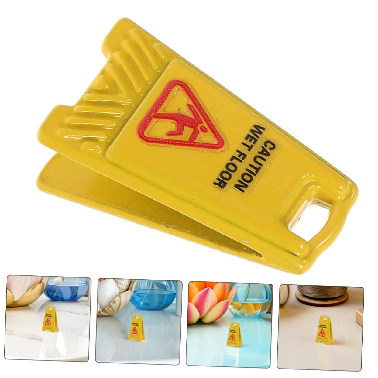 FRCOLOR Miniaturowy Ostrzegawczy Uwaga Śliska Podłoga z Trwały i Ozdoba Do Domków dla Lalek Przenośny Element Dekoracyjny dla Kolekcjonerów