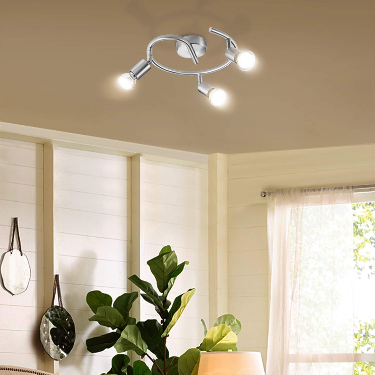 Bojim LED Ceiling Spot Light, 3 Spot Ceiling Light Rotatable 230V 3 LED