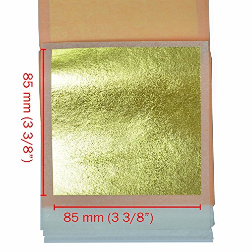 Genuine Gold Leaf Sheets 23K - By Barnabas Blattgold - 3.4 Inches - 25 Sheets Booklet - Transfer Patent Leaf #TOP5
