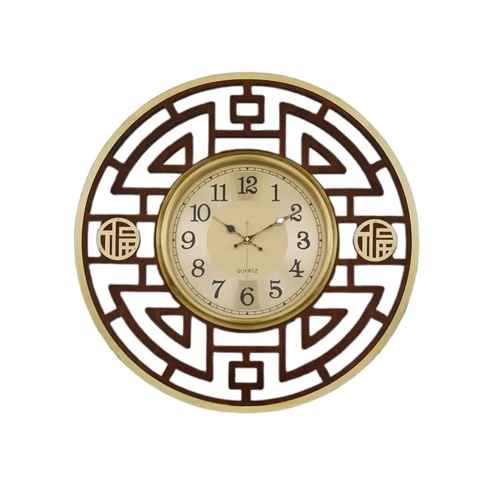 DFHS46JK Wall Decor Chinese Classical Style Large Decorative Wall Clock Household Silent Light Luxury Copper for living room decor