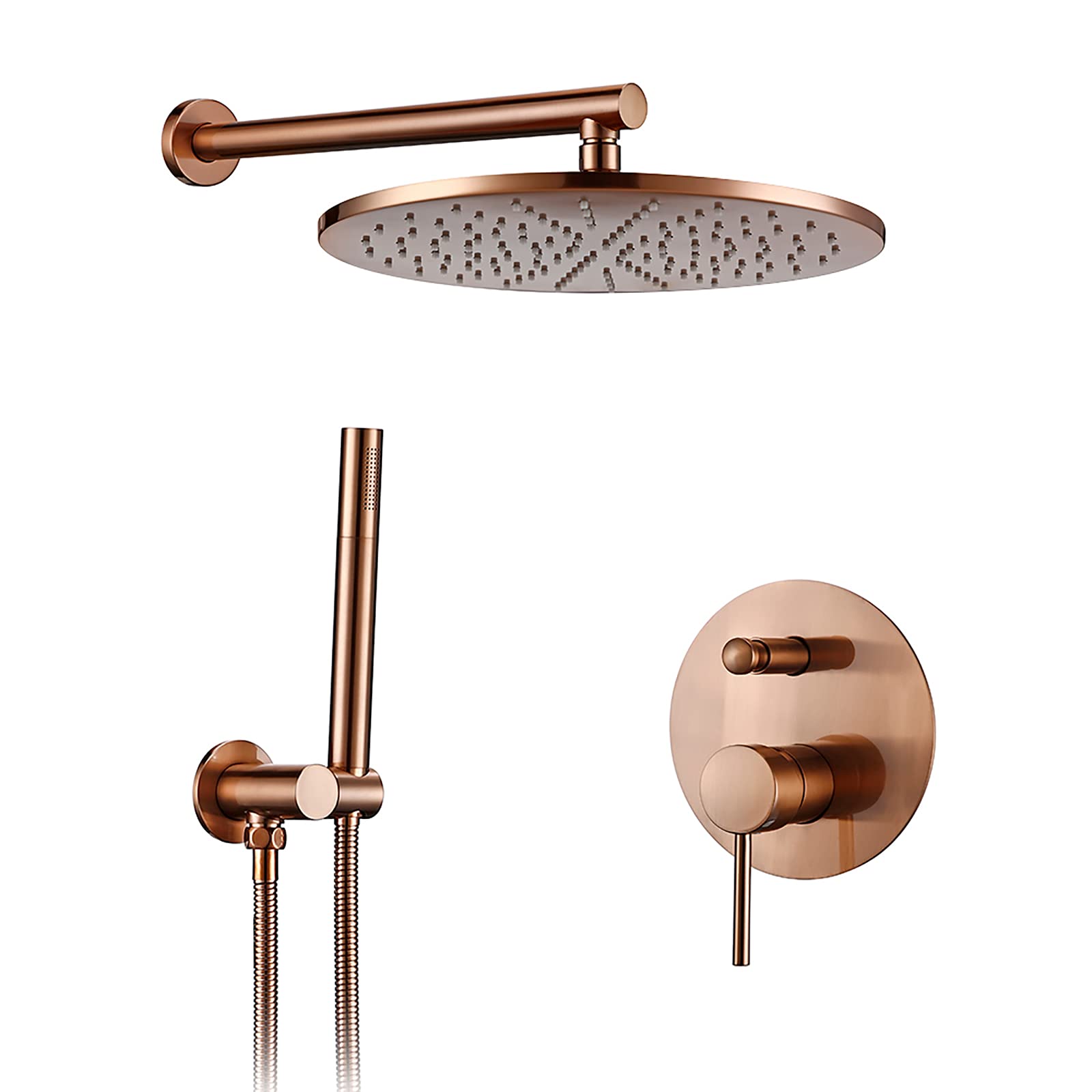 della Doccia Casetta con Doccia Nascosta Set con spruzzatore Portatile e Set Combo Doccia per Doccia a Pioggia Rotonda Set Singola Vasca idrimaletta e Fredda e Kit di Rivestimento per la Doccia, Oro