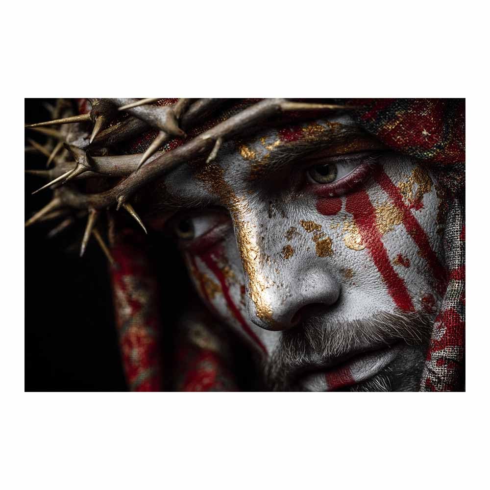 ZAMAEIU Jesus Art Pictures Posters Prints Crown of thorns makeup Religious Paintings, Wall Decor for Church,Prayer Room,Christians, Schools, Hospitals(black)-30x50cm Unframed
