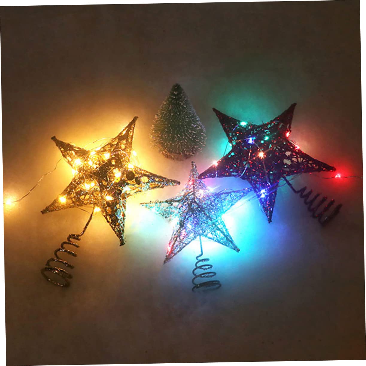 Ciieeo 6stücke Weihnachtsbaumspitzen Glitzernder Stern Goldene Baumdeko Für Festliche Für Zuhause Geschäfte Und Hotels