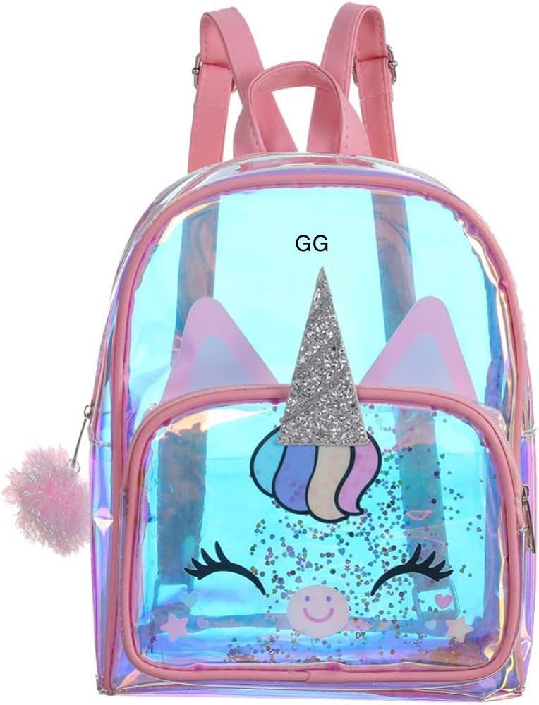 Prisma Collections Unicorn Glitter for Kids – Mini Bagpack for – Small Backpack for Picnic Travel for Girl.s, Korean for Fancy Stylish (24 X 20 X 10 CM)