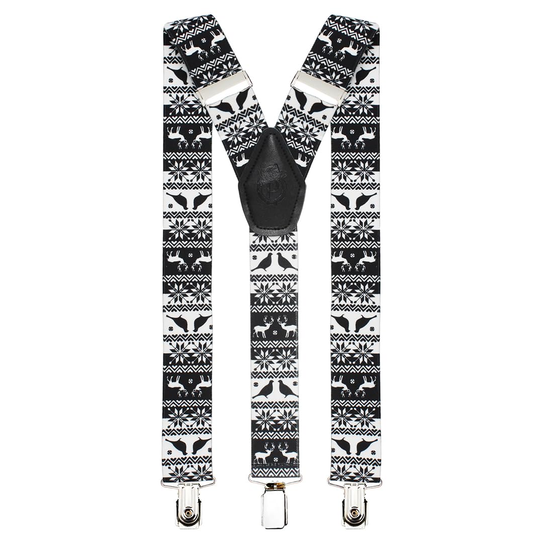 peluche Fauna Black Coloured 3.5cm Strap Width Elastic Suspenders for Men-picture-45