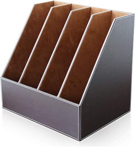 Estante para archivos de oficina de piel sintética, organizador de documentos de oficina, organizador de documentos vertical, organizador de