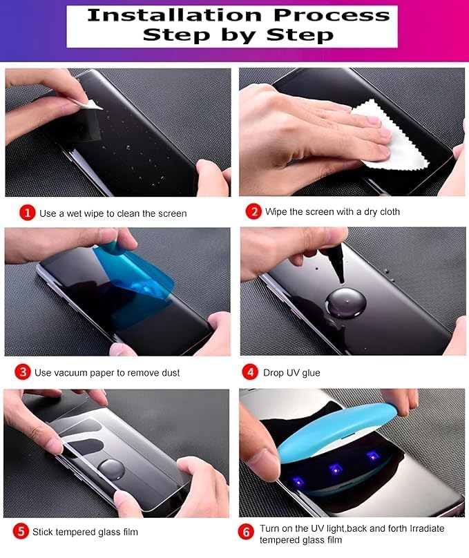 Image of UV Premium HD+ Tempered Glass For Honor 200 Pro (6.78 Inch, Pack of 1) Full Adhesive Curved Glass 100% Fingerprint Working with installation kit