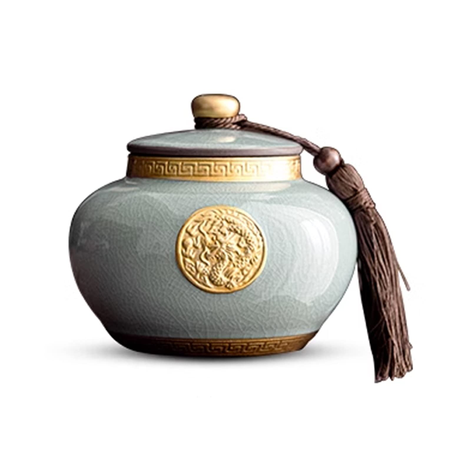 Yqinqin83b Green-A Stroage Jar Vintage Chinese Style Ceramic Tea Storage Containers Sugar
