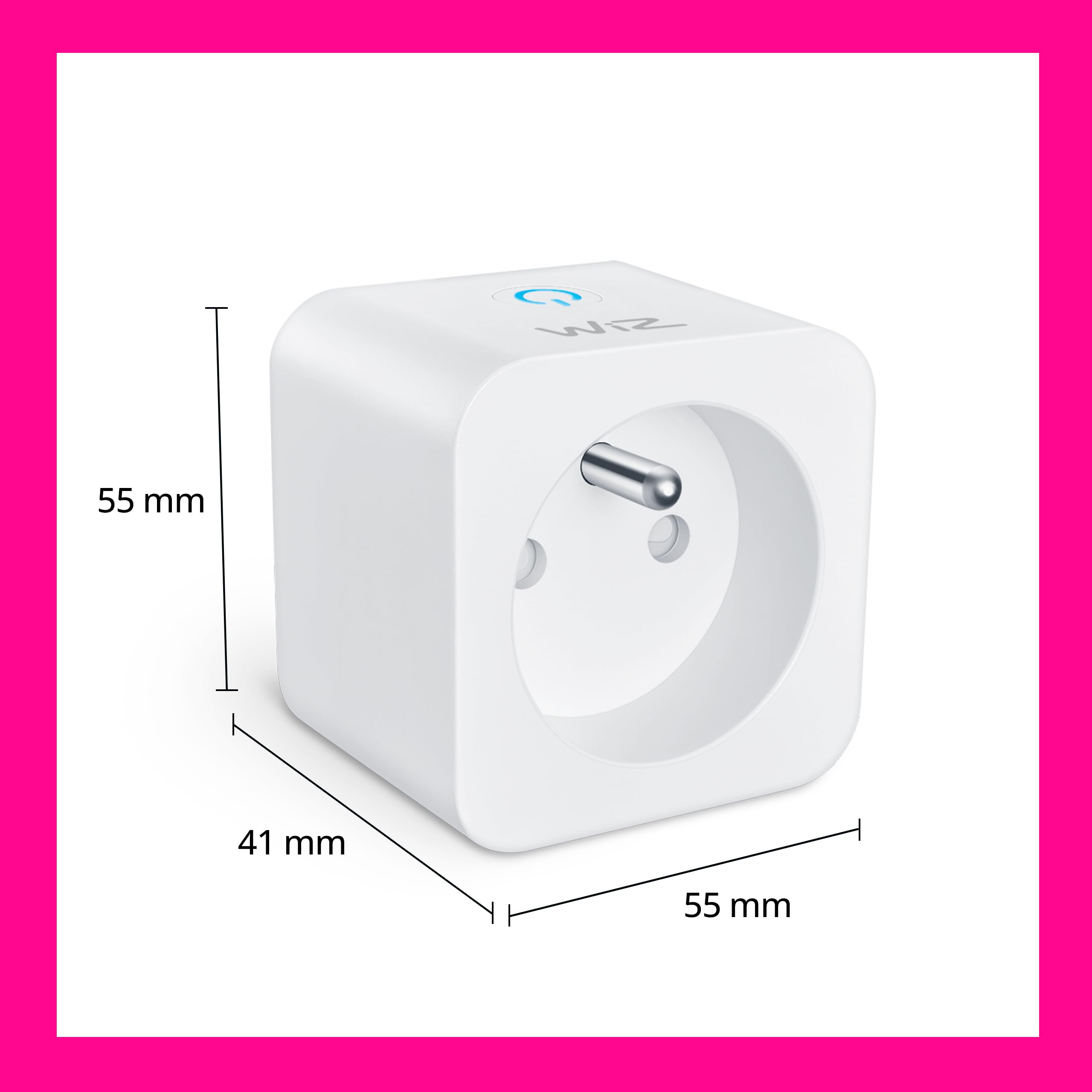 WiZ Smart Plug Wi-Fii, Type E, 230 V, 50 Hz, Installation Facile, Certifié Matter, Contrôles Intelligents, Commande Vocale, Compatible Alexa, Google Home et Apple Home, Pack de 4