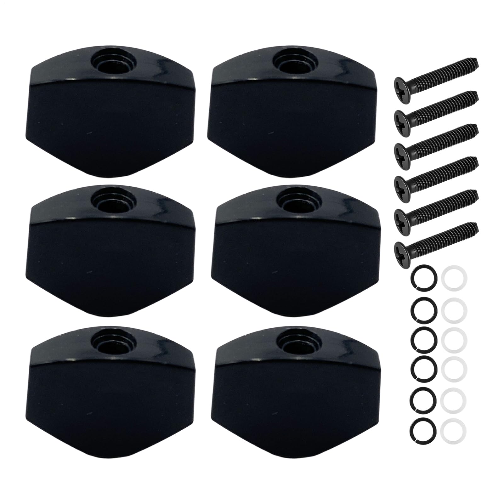 Guitar Tuner Pegs - 6-Piece Square Knob Replacement - Acoustic Guitar Tuning Machines Heads - for Studio Daily Travel Maintenance Upgrade Repair Players Musician