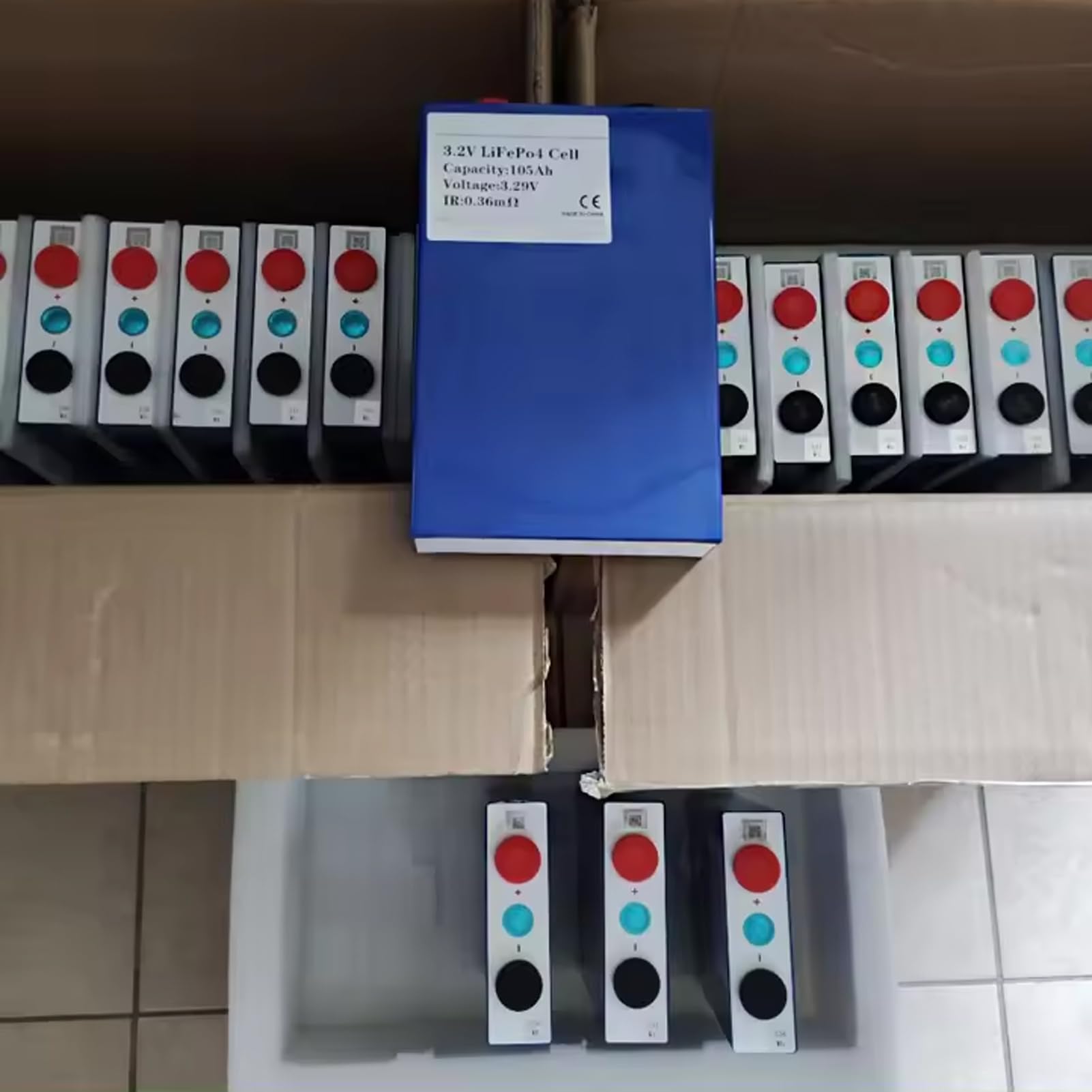 Generico Lifepo4 Battery 105AH 12V 24V Grade A Batteries Pland Stock Battery 3500Cycles Lifepo4 Prismatic CellsFor Solar Cells (4PCS-105Ah)