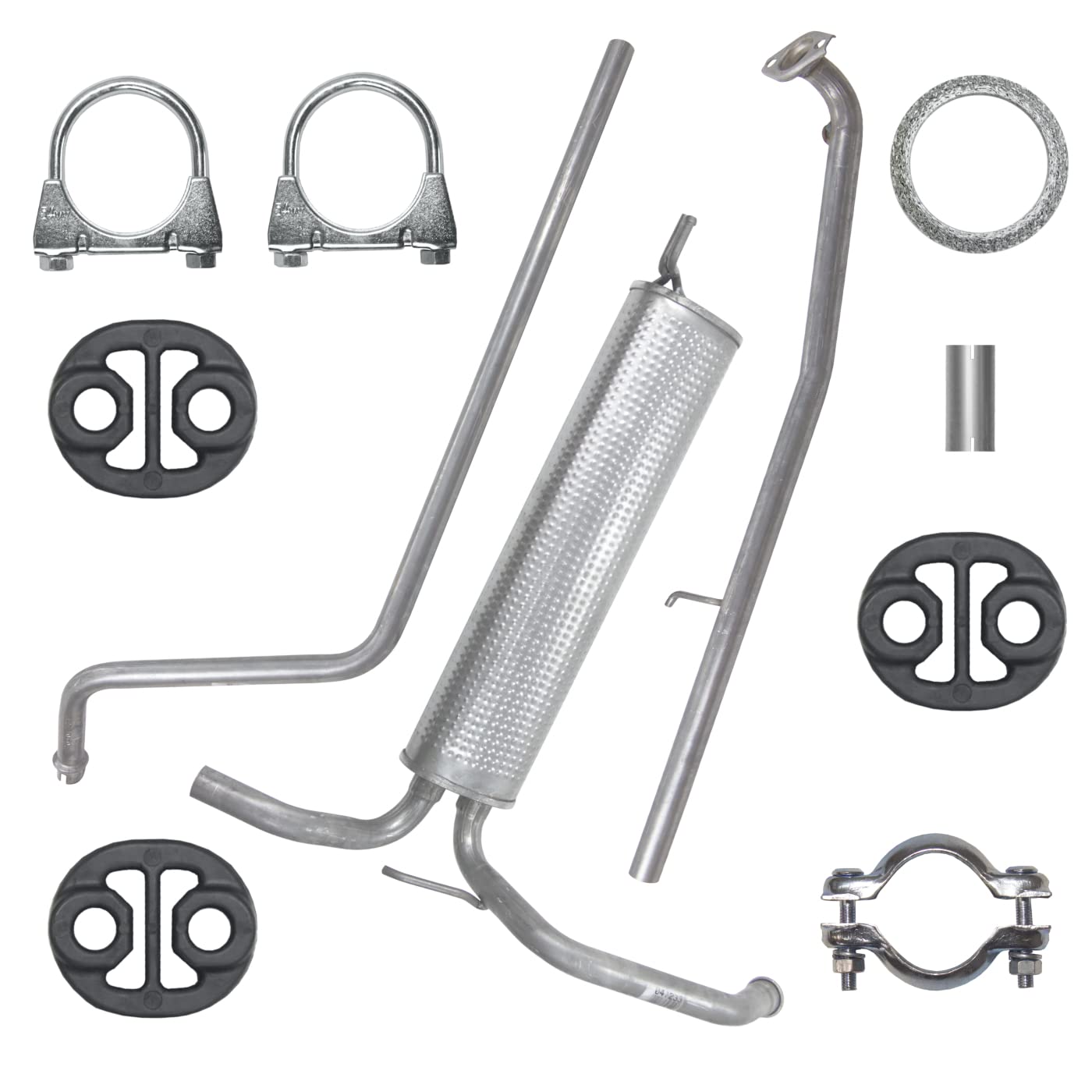 Polmo Schaldampferset Auspuff für Citroen C1 1 I Peugeot 107 1 I Aygo 1 I B1 1.0