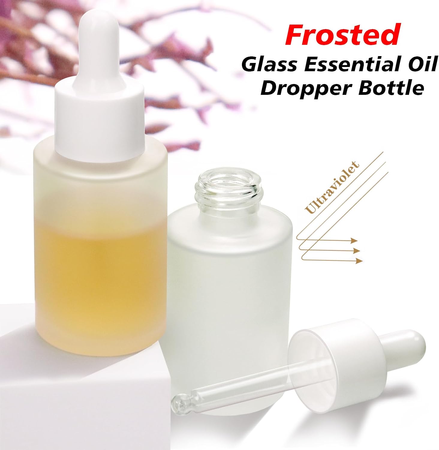 1 oz Glass Dropper Bottle,30ml Essential Oil bottles Frosted, 30ml Clear Frosted Essential Oil Bottle with Glass Eye Dropper for Essential Oil,Tincture (20 pcs) (Frosted)