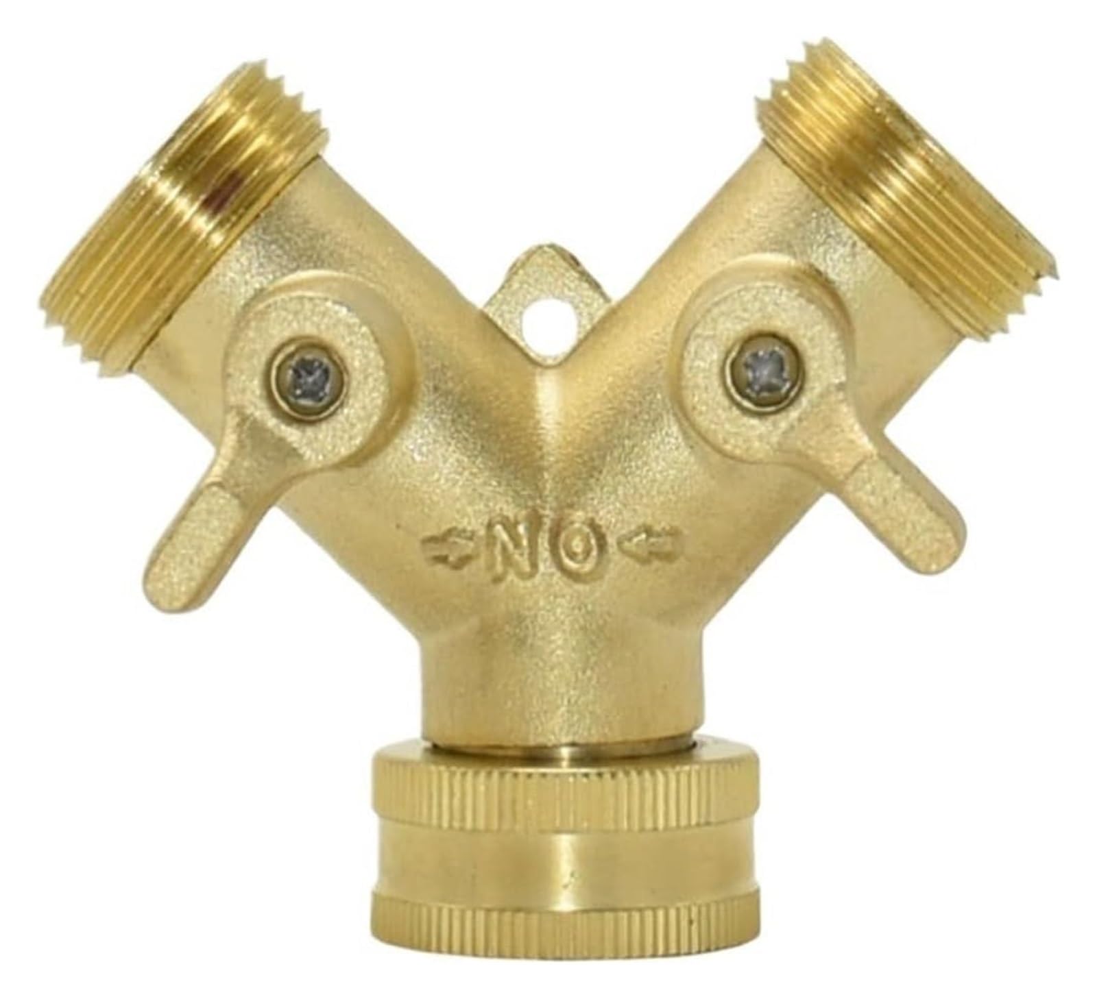 Evwgnpqrv Yellow A Faucet Hose Splitter, Double Water Connector, Yellow Brass 3/4Inch 2-Way Tap Y-Type For Outdoor Faucet